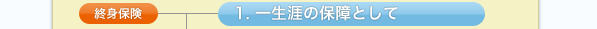 終身保険,1. 一生涯の保障として